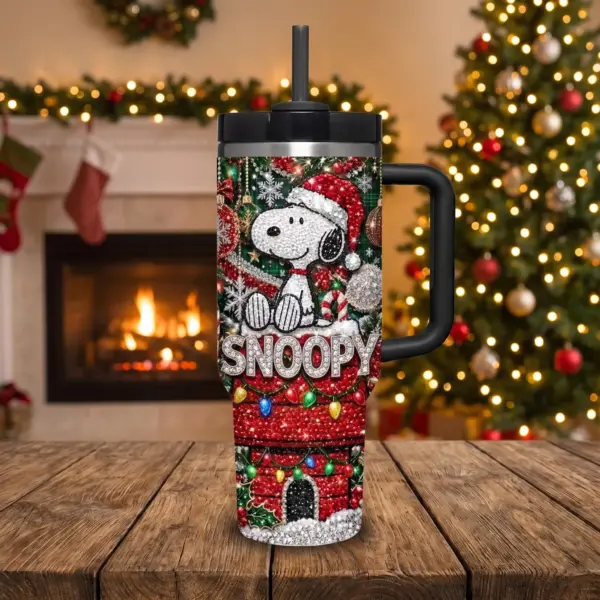 Alternative view of Personalized Snoopy Christmas 40oz Stanley Tumbler-THK137289