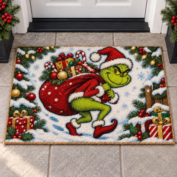 Cute Grinch Christmas DoorMat-THK138139