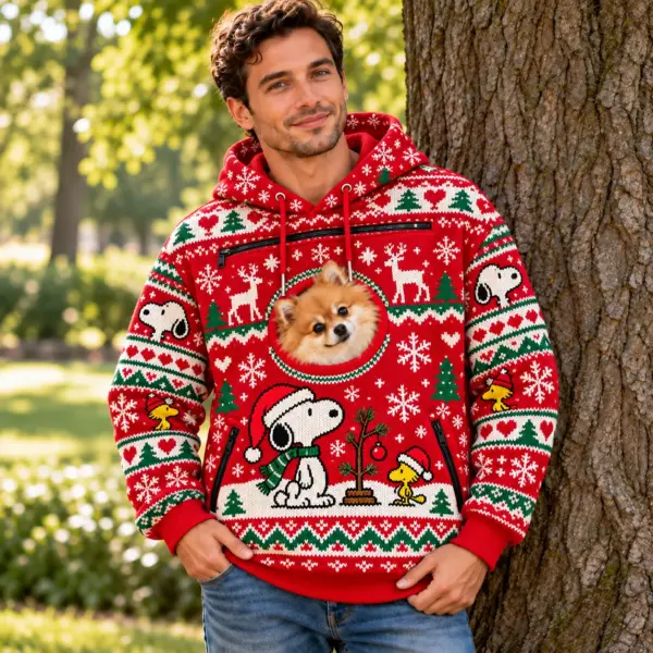 Snoopy PREMIUM Christmas Pet Pouch Hoodie-THK137865
