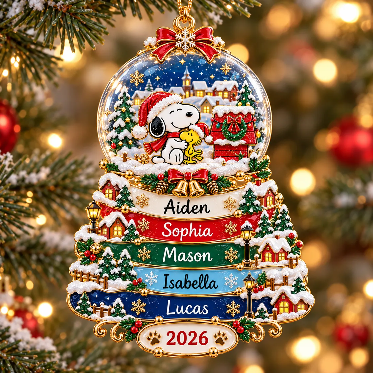 Personalized Snoopy Christmas Ornament-THK137788