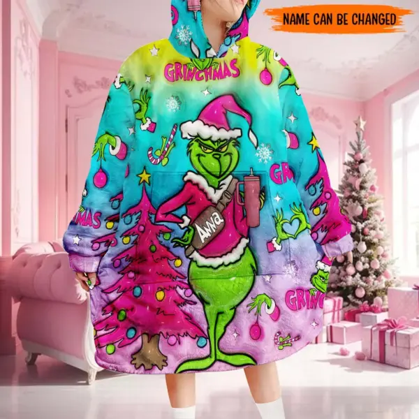 Personalized Grinch Blanket Hoodie-THK137179
