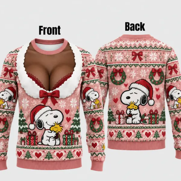Alternative view of Funny Snoopy Christmas Ugly Sweater-THK137977