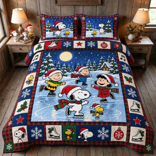 Snoopy Christmas Quilt Bedding Set-THK137743