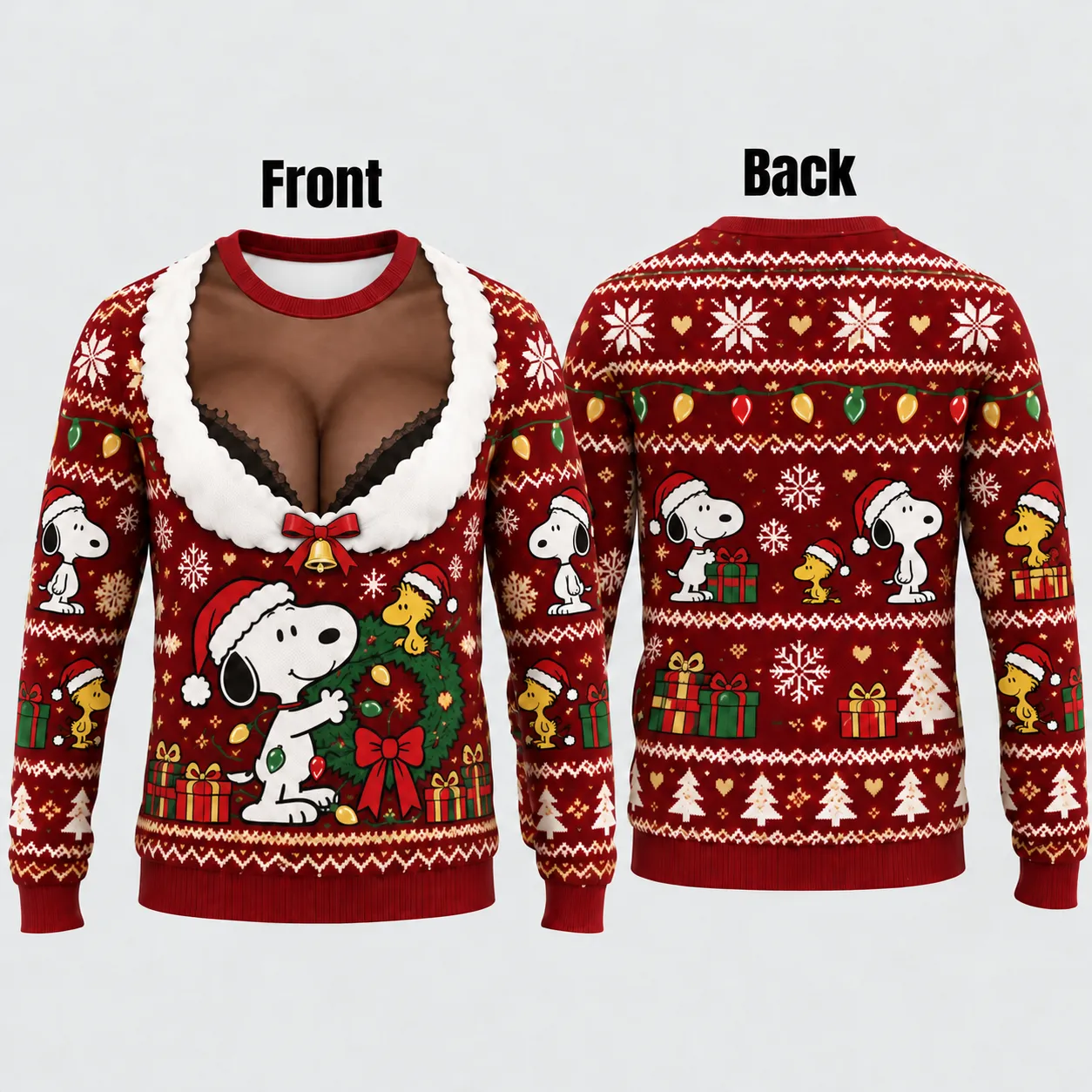 Funny Snoopy Christmas Ugly Sweater-THK137972 - Image 2