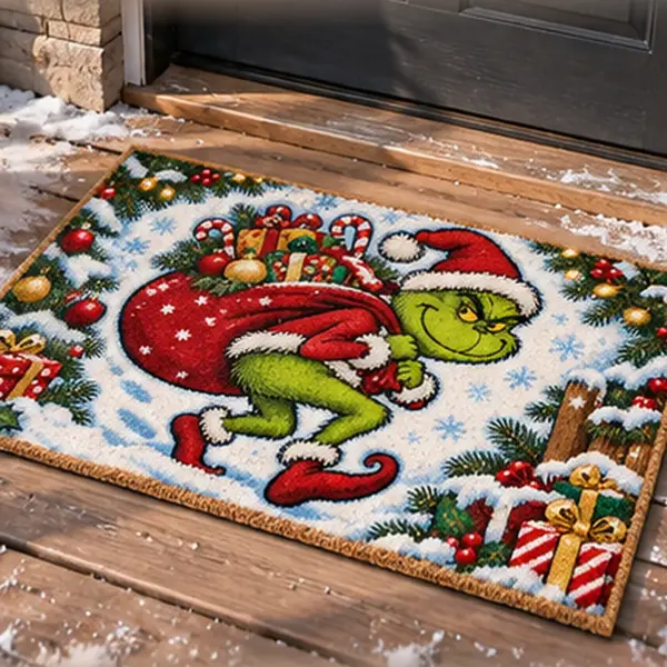 Cute Grinch Christmas DoorMat-THK138139 - Image 4